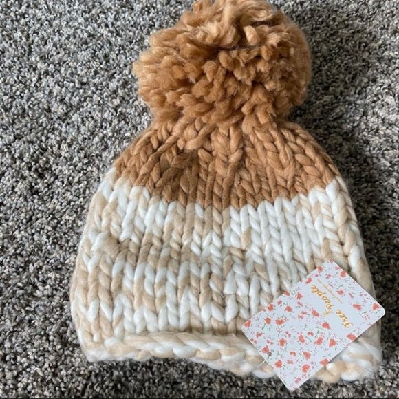 Free People Cozy Up Color Block Beanie with Pom Pom - Picture 6 of 6